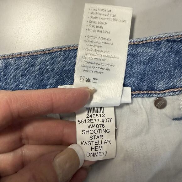 Paige CINDY Crop Jeans Women’s 32 Light “Shooting Star” Wash Raw “Stellar” Hem - Picture 7 of 8